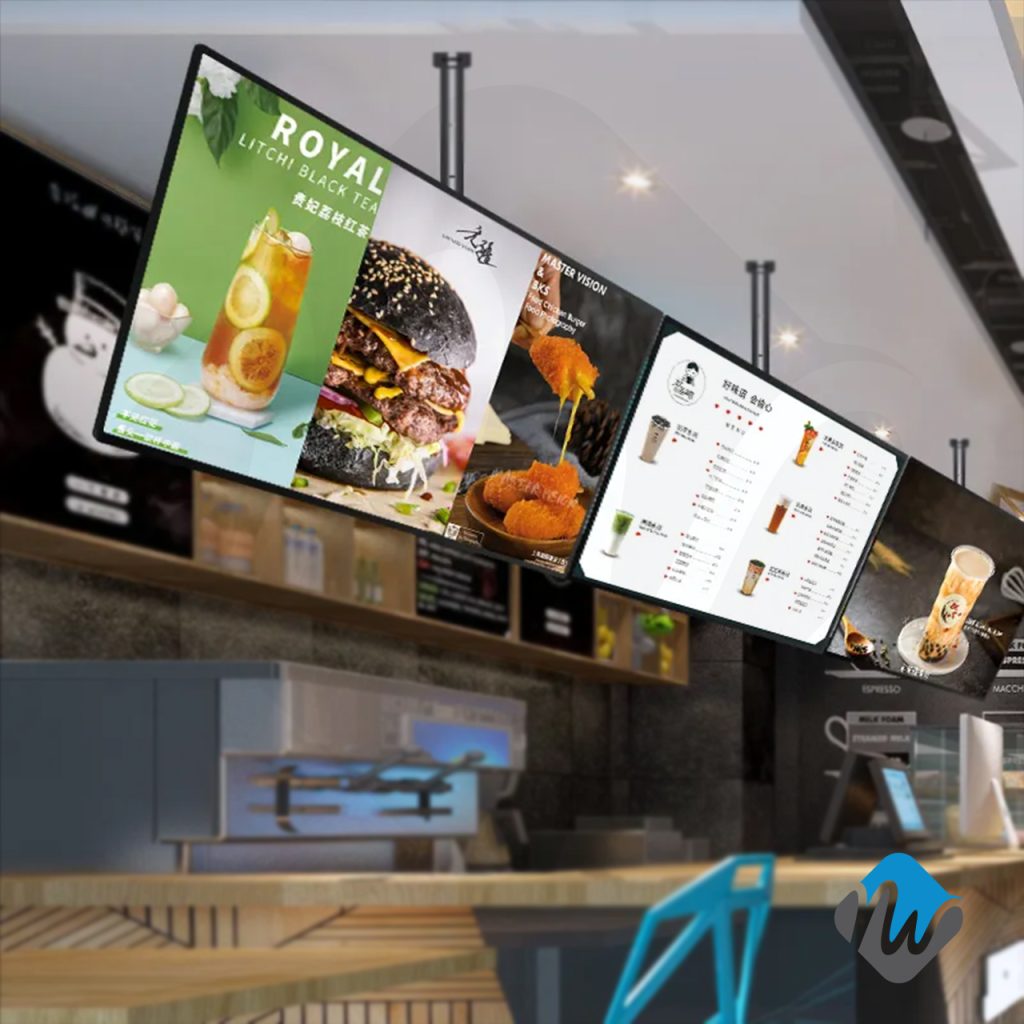Digital menu board for restaurants and cafés